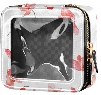 ZRWLUCKY White Begonia Cartoon White Begonia Transparent Toiletry Bag for Women Cartoon White Begonia, Cartoon Begonia White