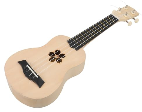 21-zoll Selbstgemacht Ukulele 1 Satz Selbstbau Bausatz zum Bemalen | Holz Kunststoff Ausführung, 2 Tonpunkte, 4 Stimmwirbel, 8 Schrauben für Musikinstrumente