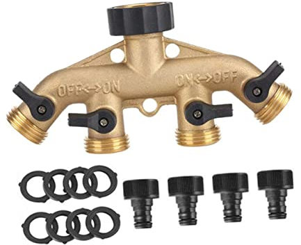 GAROZATION Ball Valve Diverter Faucet Manifold Hose Adapter Valve Tubing Fitting Coupler for Garden Hose Pipes and Water Connector Scenarios