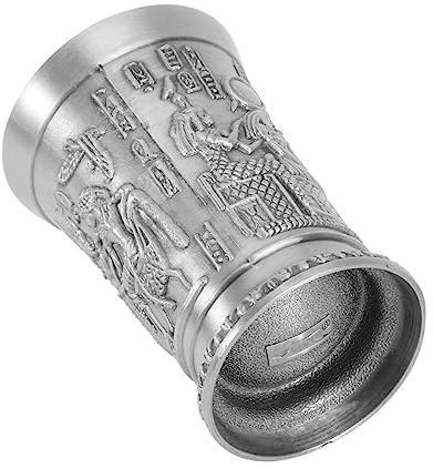 Holibanna 1pc Wine Glass Drinking Bartender Stemless Cups Old Cocktail Wine Goblet Glassware Party Glasses Vintage Decor Chalice Goblet Cup with Shot Multipurpose Cup Viking Mug Metal