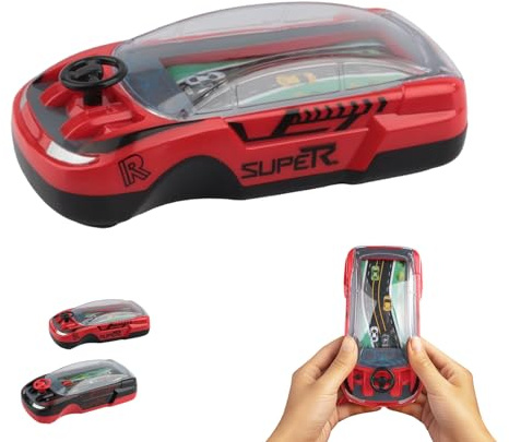 Handheld Racing Car Game for Kids - Portable Racing Console, Handheld Car Games, Toy Console with Steering Wheel for Boys and Girls, Easy Handheld Style for Travel and Retro Arcade Fun