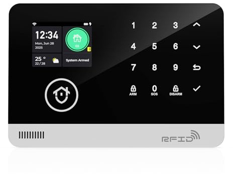 Home Security System, 4G Wireless Alarm System with Voice Assistant TY App IC Card 11 Languages WiFi Alarm Kit for Home Apartment (US/AU Version)