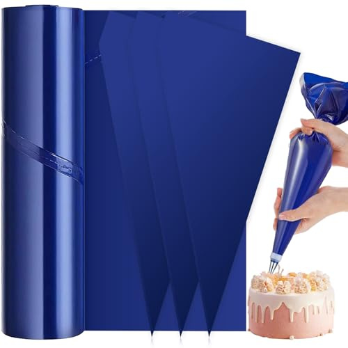 50 Pcs Disposable Piping Bags, 21 Inch Blue Strong Hold Plastic Pastry Bags Icing Piping Bags for Baking and Cakes Cookies Decoration, Extra Large (25 x 52cm)