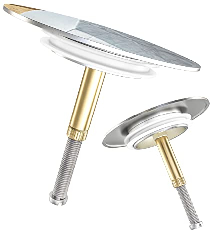 Kitchen Helpis® 2 Badewannenstöpsel Universal, ⌀ 72 mm Stöpsel, ROSTFREI und HOCHGLANZVERCHROMT, 100% dicht Dank passgenauer Doppeldichtung, Stöpsel für alle gängigen Badewannen da höhenverstellbar