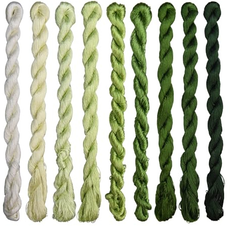 MINGGUXIUYI Naturligt 100 % sidengarn, handgjort broderigarn, silkesbroderigarn (107)