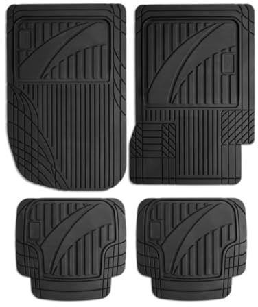 Husky Liners — Tapetes universales para automóvil de Ajuste único | Protección para Todo Tipo de Clima para Coches, Camiones, Furgonetas, SUV - Negro, 4 Piezas. Fácil de Recortar para Adaptarse |