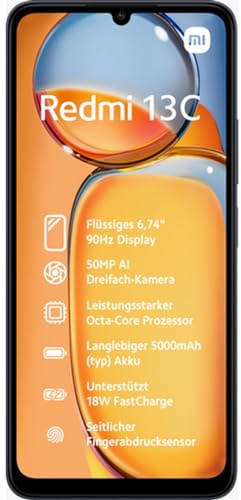 Xiaomi Smartphone Redmi 13C MediaTek Helio G85 4 Go RAM 128 Go Noir Midnight Black