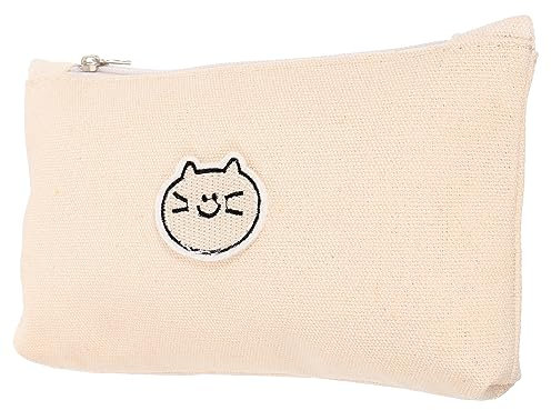 Lurrose Katzenmuster Federmäppchen Tragbares Stiftaufbewahrungstasche Canvas-stifttasche Mit Reißverschluss Großes Fassungsvermögen Für Schreibwaren Praktische Stifte-Organizer Für