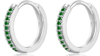 WOVEE 3 Paar Ohrringe Silber 925 Stecker Damen Set (8/10/12mm) Huggies Creolen Klein mit Zirkonia für Damen Herren