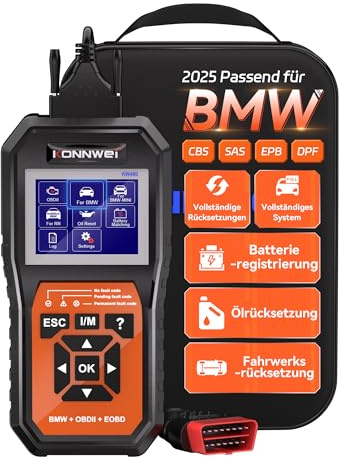 KONNWEI OBD2-Scanner passend für BMW Mini, Batterie-Registrierungs- und Reset-Tool für BMW Mini, Auto-Scanner-Diagnosewerkzeug, Codeleser & Clear, vollständiger Fahrzeugsystem-Scan, ABS, SRS, EPB