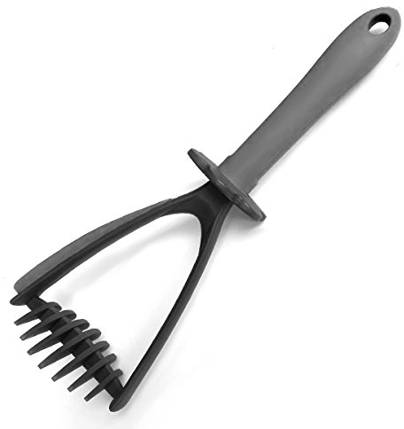 Kochblume Kartoffelstampfer | Silikon-Schaberlippe | Hitzebeständig | Spülmaschinenfest | 28,5 x 11cm | Farbe: anthrazit