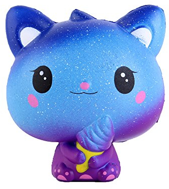 Anboor Squishies Spielzeug Katze Ice Cream Galaxy Slow Rising Dekompression Squeeze Toy for Stress Relief für Kinder und Erwachsene, (10* 8*11 cm, Pack of 1)