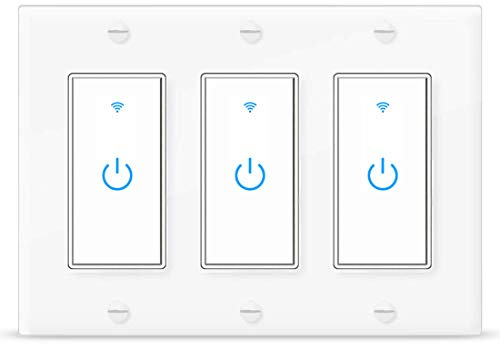 Smart WiFi Light Switch 3 Gang - Wireless Compatible with Alexa and Google Home