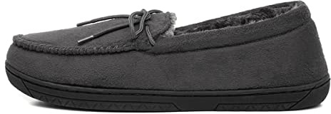 The Slipper Company Mens Moccasin Grey Slipper - Size 7 UK - Grey