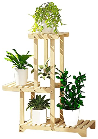 Tiered Pflanzenständer Halter Indoor Outdoor Garden | Blumentreppe Pflanzentreppe Pflanzenregal Blumenregal Blumenbank Aussen Draußen Leiterregal für Innen Außen Dekoratives Fensterbank, 3 Stufen