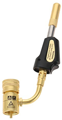 gohantee Propane MAPP Gas Turbo Torch Tips with Self Ignition Trigger Adjustable Regulator Torch Compatible with MAPP MAP Pro Propane CGA600 Cylinder for Welding, HVAC, Brazing, Barbecue or Plumbing