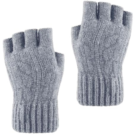 Larcele Alpaka-Wolle Herren Stulpen Wärmer Halbfinger Winter Handschuhe BZST-04