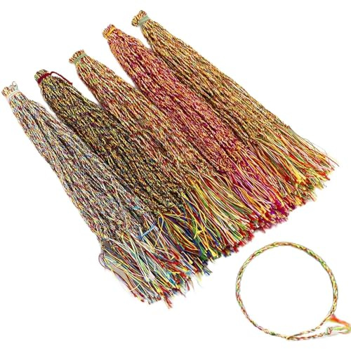 Norhogo Lot de 100 bracelets en corde 5 couleurs tricotés à la main Couleur aléatoire