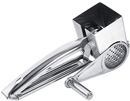 Turning Cheese Grater Handheld Stainless Steel Rotary Cheese Grater for Easy and Quick Grating 20 x 11.6 x 5.5cm/7.9 x 4.6 x 2.2in