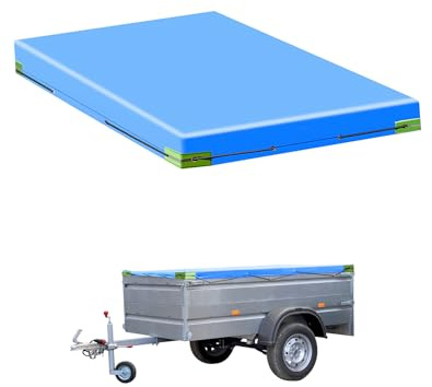 QWORK® Bâche Remorque avec Corde Bâche - 160 x 115 x 7,5 cm - Matériau PVC 420D Renforcé