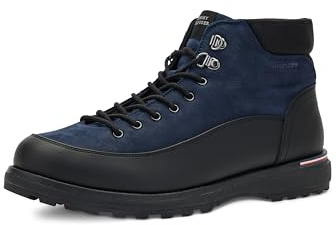 Tommy Hilfiger Uomo Stivali Corporate Outdoor Nubuck Boot in Pelle, Blu (Desert Sky), 46