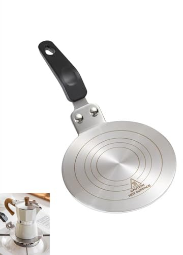 Gocoffun Heat Diffuser Plate,13cm Stainless Steel Gas Stove Diffuser Plate, Cooktop Heat Diffuser Cooking Induction Adapter for Moka Pot, Coffee Cookware (5 inch)