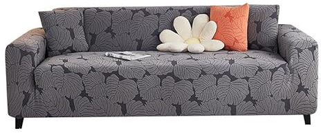Sofaschoner Schwarz Sofaüberwurf Weich Spandex Sofaschoner rutschfest Couch Überwurf Waschbare Sofa Überzug Sofabezug mit Elastischen Riemen Sofabezug L Form Pflegeleicht 2 Sitzer
