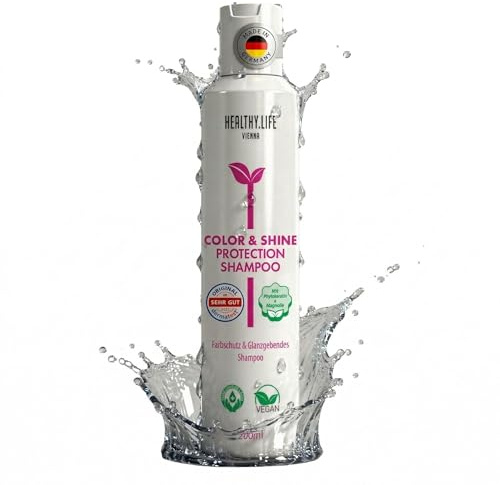 HLV - Color & Shine Protecting Shampoo | Keratin & Magnolie Farbschutz Shampoo | Für Gesträhntes, Gefärbtes & Getöntes Haar | Mildes Pflege Shampoo | VEGAN | Farben Strahlend Erhalten, 200 ml