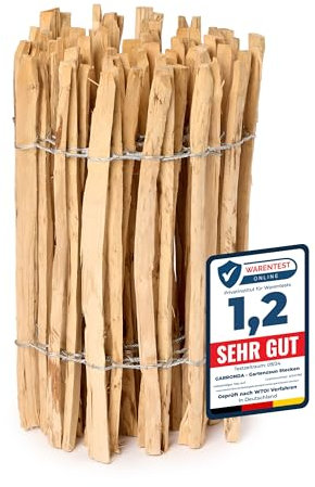 Garronda Valla jardín Exterior para Clavar de avellano Vallas de Madera jardín Borde de Madera Bordura GD-0079 (Distancia listones: 3-5 cm, 60 cm x 5m)