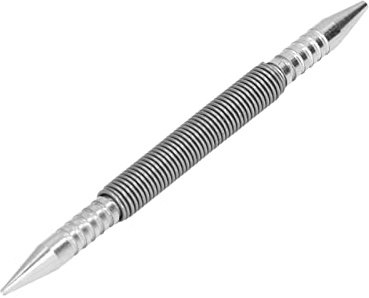 Haosie Double Head Spring Nail Punch, Small Exquisite Metal Working Tool | for Any Carpenter or Crafts Man