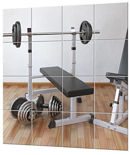 EVENLIVE® Gym Mirrors for Home Gym wall Large, 16PCS Glass Wall Mirror Tiles, 12 Frameless Mirror Panels, Full Body Mirror Sticker, for Ceiling Candle Tray Wedding Centerpieces for Table,Crafts Set