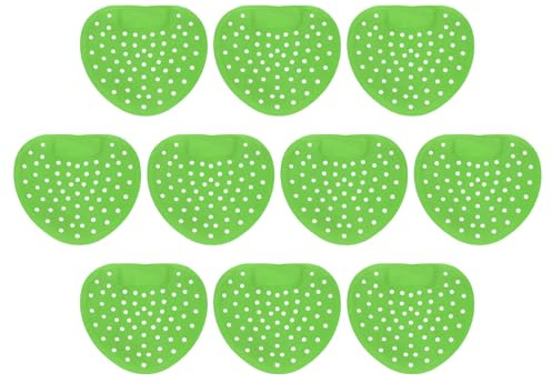 sourcing map Urinal Screen Deodorizer, 10Pcs - Big Hole Anti-Splash Urinal Scent Pads for 30 Days, Urinal Cakes Deodorizer for Public Domestic Bathrooms (Green)