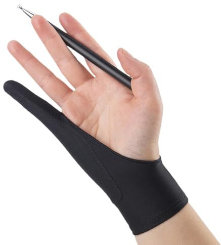 Drawing Gloves - Elastic Anti-foulingg Gloves | Artist Glove | Two-Finger Artist Glove For Right Hand And Left Hand | Wrist Protectors | Digital Drawing Glove For Graphics Drawing, Monitor Painting