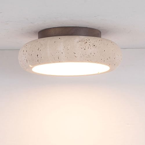 LLXDFUU Lámpara De Techo De Montaje Semi Empotrado De 3000 K Estilo De Pantalla De Tazón Luz De Techo Vintage Cerca De Travertino Amarillo Lámpara De Techo Moderna Decoración De Pasillo De Cocina Luz