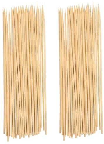 NUOBESTY 120 Pcs Creative Bouquet Packaging Bamboo Sticks Multifunctional Fixing Sticks for Flower Arrangement 30CM Wood Khaki Accessories for Candy Snack Bouquet Wrapping