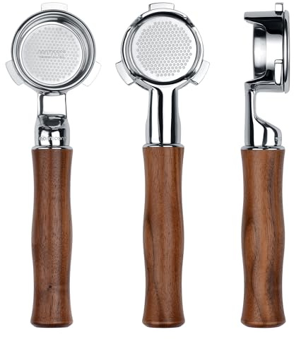 Normcore Portafiltro delgado de 54 mm con cesta de precisión de alta extracción de 18 g, mango de nogal americano genuino para máquinas Breville Sage Barista de 54 mm