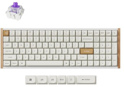 Keychron K4 HE 96% ANSI Wireless Tastatur Magnet-Schalter Holzdesign Weiß | Rapid Trigger mit Magnet-Schaltern