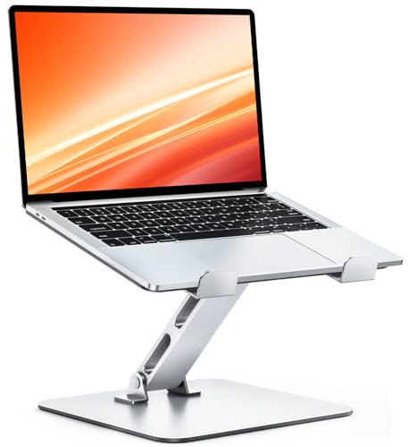 CIRYCASE Supporto PC Portatile Ergonomico, Altezza Regolabile Laptop Stand Alluminio Pieghevole, Raffreddamento Rialzo PC Scrivania Compatibile con MacBook Pro/Air, Cassetti Tastiera Laptop da 10-16