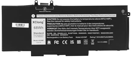 XClong 7.6V 68Wh 4GVMP Laptop Batteria per Dell Latitude 5400 5500 Precision 3540 3550 Inspiron 7590 7591 7791 2-in-1-Serie 1V1XF RF7WM R8D7N 09JRYT 9JRYT 0C5GV2 0X77XY P84F P42E