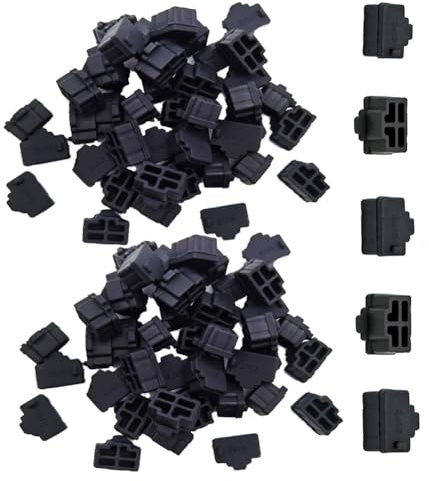 150 Pcs RJ45 Dust Cover Plugs - Ethernet Port Protector Caps for Network Switches, Routers, Server Racks, Computers, Black