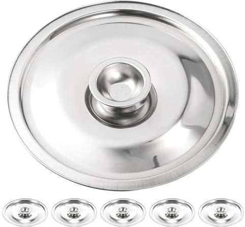 Ciieeo 6 Stück Edelstahl-Topfdeckel Mit Griffen Hitzebeständige Universaldeckel Für Pfannen Töpfe Und Bratpfannen Präziser Rand Für Aromaschutz Leicht Zu Reinigen 4.72 Zoll