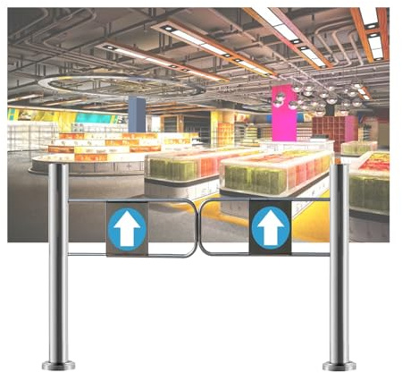 Automatic Closing Safety Gate - One-Way Swing Door for Secure Staff Access, Manual Pedestrian Gate for Libraries, Restricted Entrances & High Traffic Areas