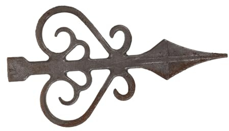 SEWACC Cast Iron Fence Topper Pointed Fence Finials for Outdoor Garden Decorations Metal Gate Post Finial Rust-Resistant Finish Suitable for Yard