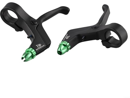 Manetas de freno ergonómicas de 2 dedos para bicicletas de montaña para niños hechas de materiales de aleación (verde)