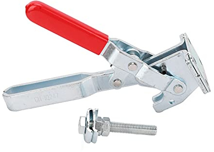 Vertical Quick Release Toggle Clamp GH 10247, Heavy Duty 450KG Capacity, Galvanized Iron Construction, for Woodworking Machine, with Screw, Nuts and Gaskets Included