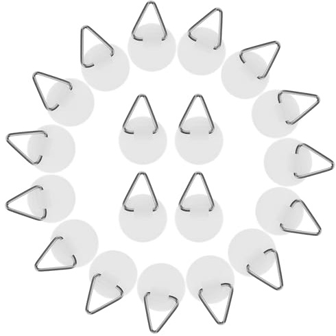 VICASKY 20 Pièces Crochet Adhésif pour Assiette Support Mural pour Assiette Crochet Adhésif Invisible Rond en Plastique et Métal Lot de 20 pour Fixation Sans Percer