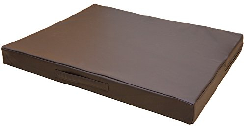 CopcoPet Hundematte Jumbo Braun 110 x 80 x 8 cm – Robustes Kunstleder – Waschbar, abwaschbar, rutschfest & pflegeleicht – Für mittelgroße Hunde, Wohnung, Garten, Transportbox, Camping – Extra dick