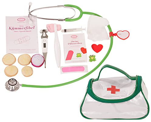 Götz 3402940 Doktortasche - 42-teilige Arzttasche mit Stethoskop, Thermometer, Spritze, Pflaster, Binde & vielen mehr - Spielzeug Arztkoffer für Kinder ab 3 Jahren