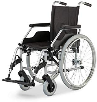 Meyra Rollstuhl Budget 9.050, Steckachse, Faltrollstuhl, silverline, PU, Größe: 48 cm