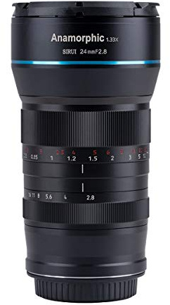 SIRUI 24 mm F2.8 1,33X APS-C Objectif cinéma anamorphique(Monture EF-M) pour M50/M6 (Non Compatible EF)